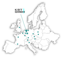 Euroboard with location of KBT GmbH in Germany and distribution partners in Germany and Europe